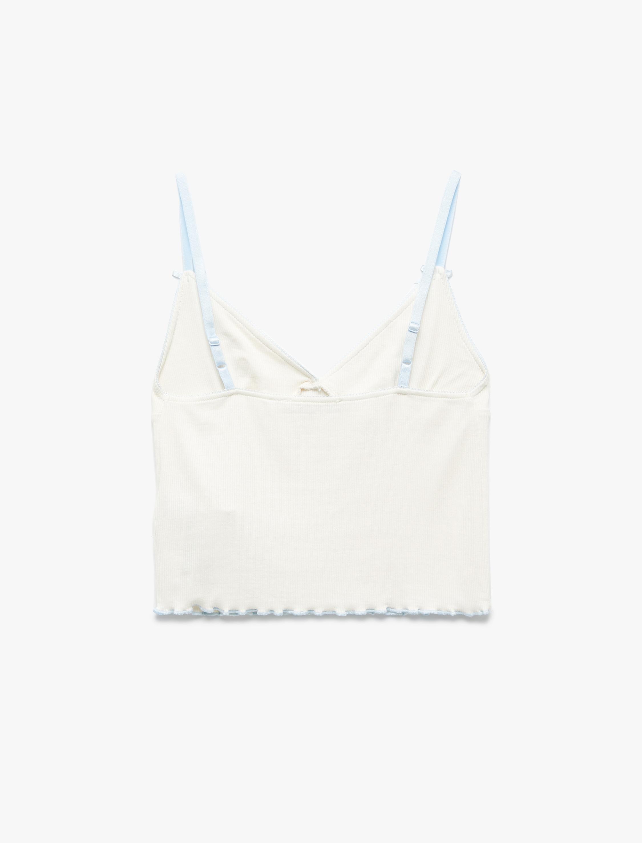   Rahat Kalıp Viskon Kumaş V Yaka İnce Askılı Pijama Üstü