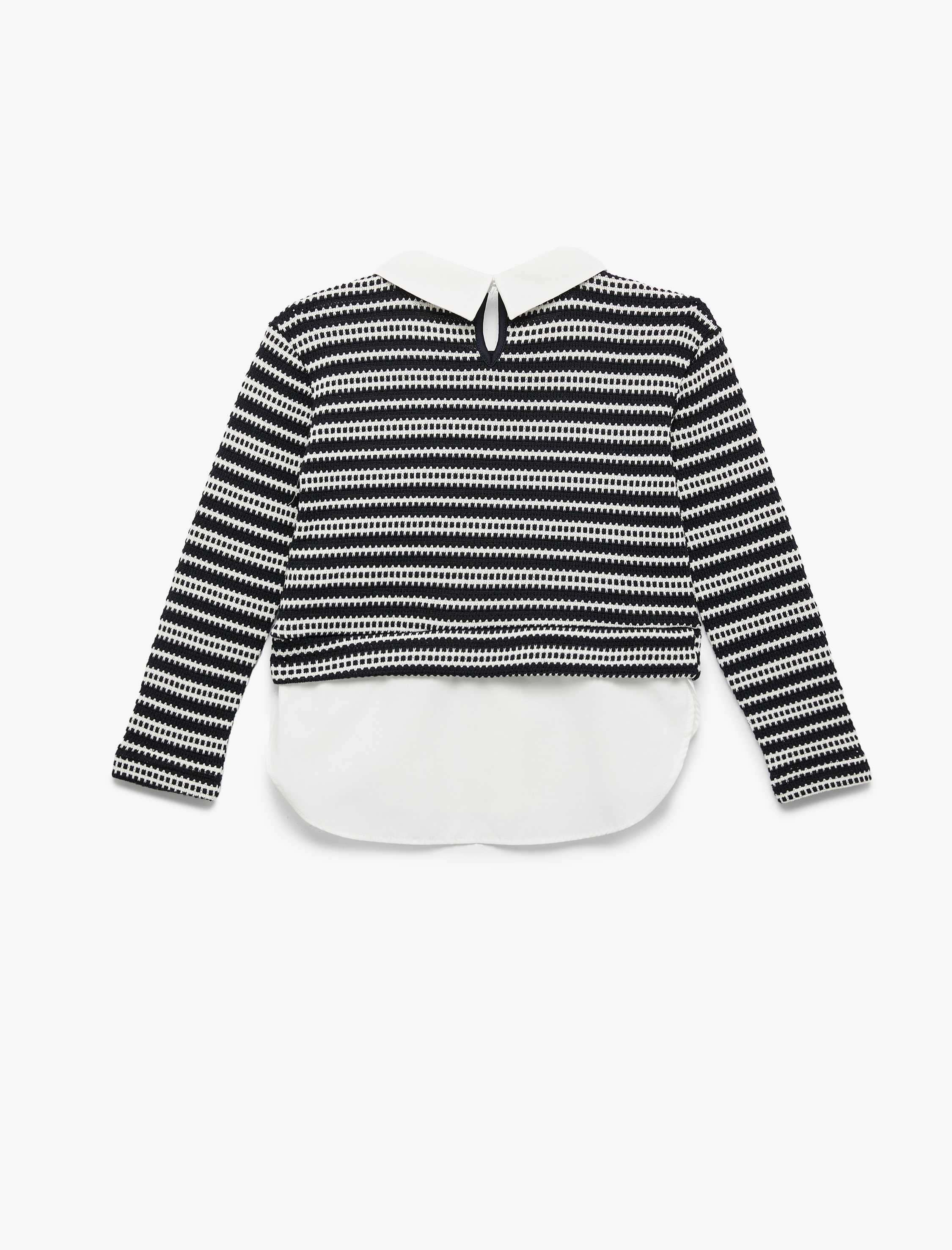  Kız Çocuk Uzun Kollu Gömlek Yaka Detaylı Sweatshirt