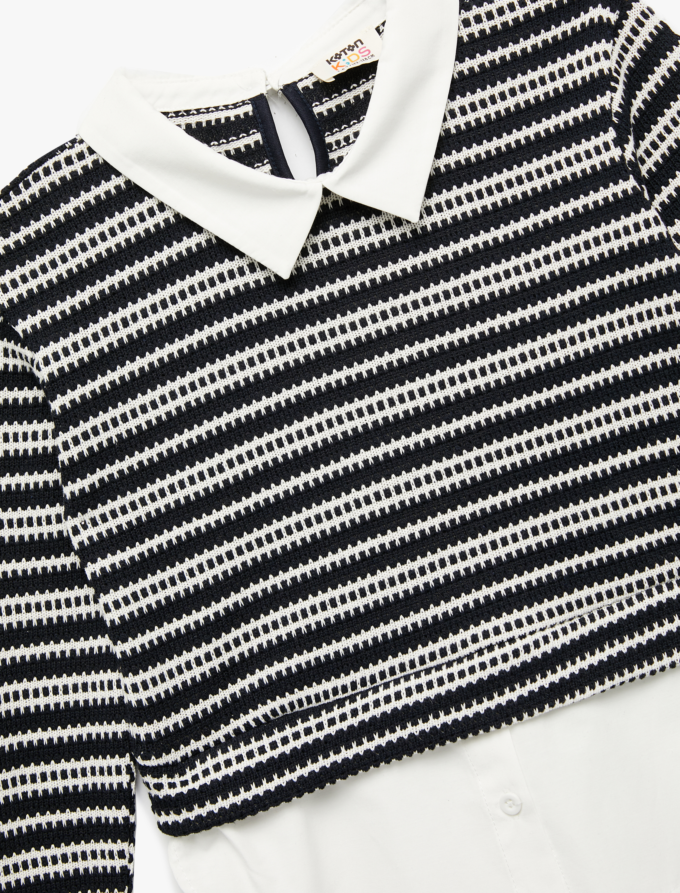  Kız Çocuk Uzun Kollu Gömlek Yaka Detaylı Sweatshirt