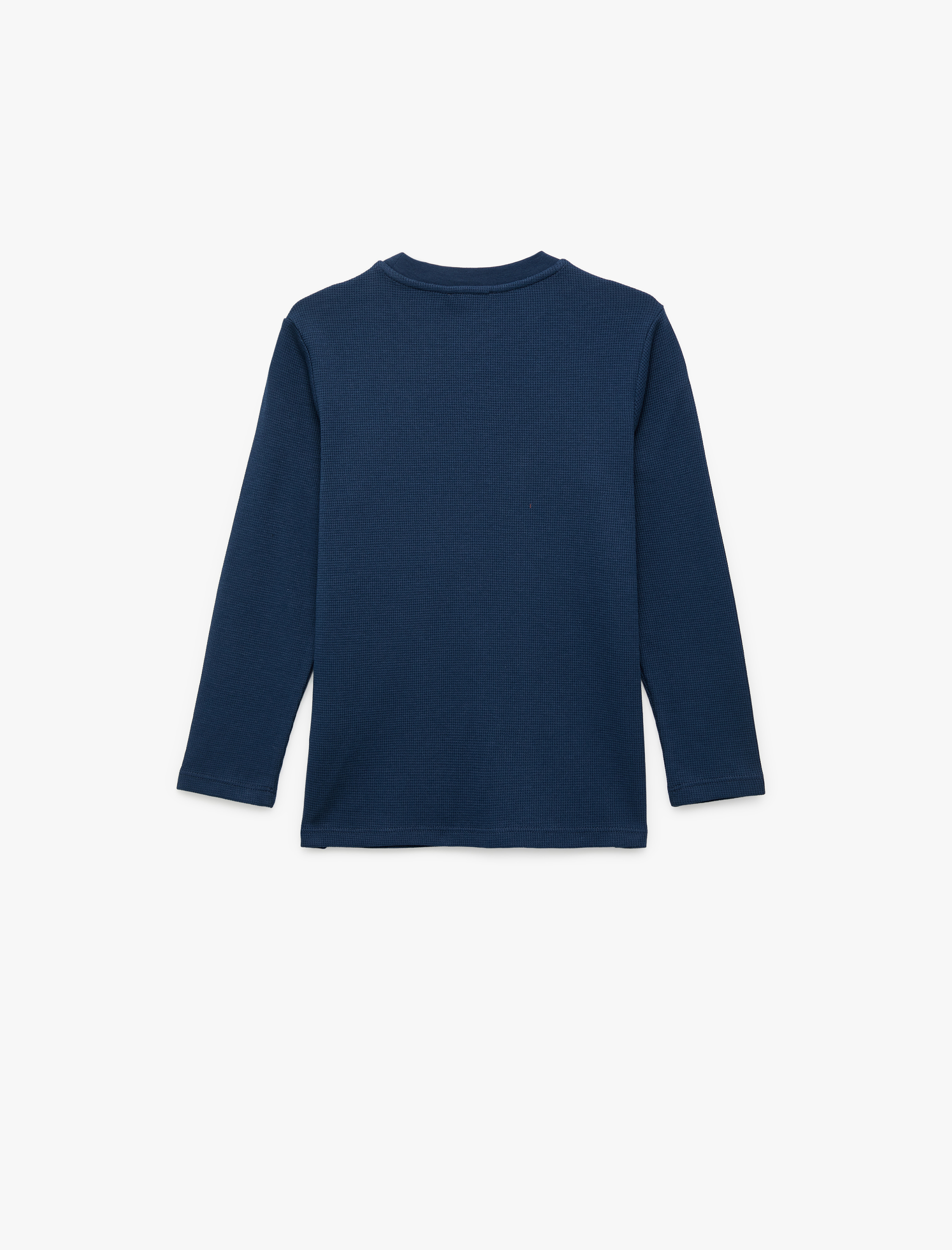  Erkek Çocuk Bisiklet Yaka Pamuklu Basic Uzun Kollu Tişört