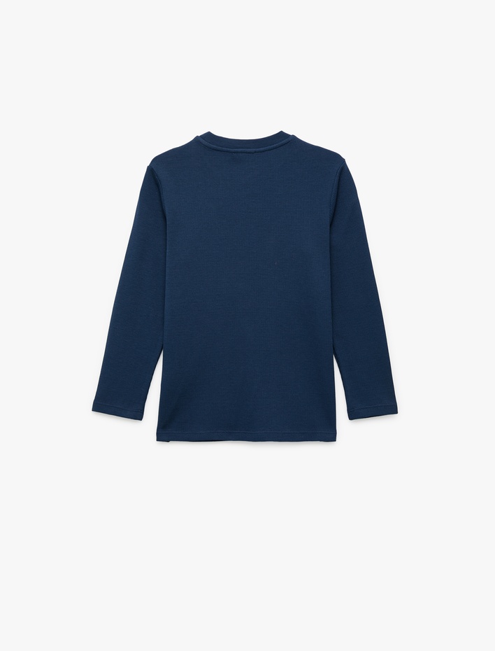 Erkek Çocuk Bisiklet Yaka Pamuklu Basic Uzun Kollu Basic Tişört