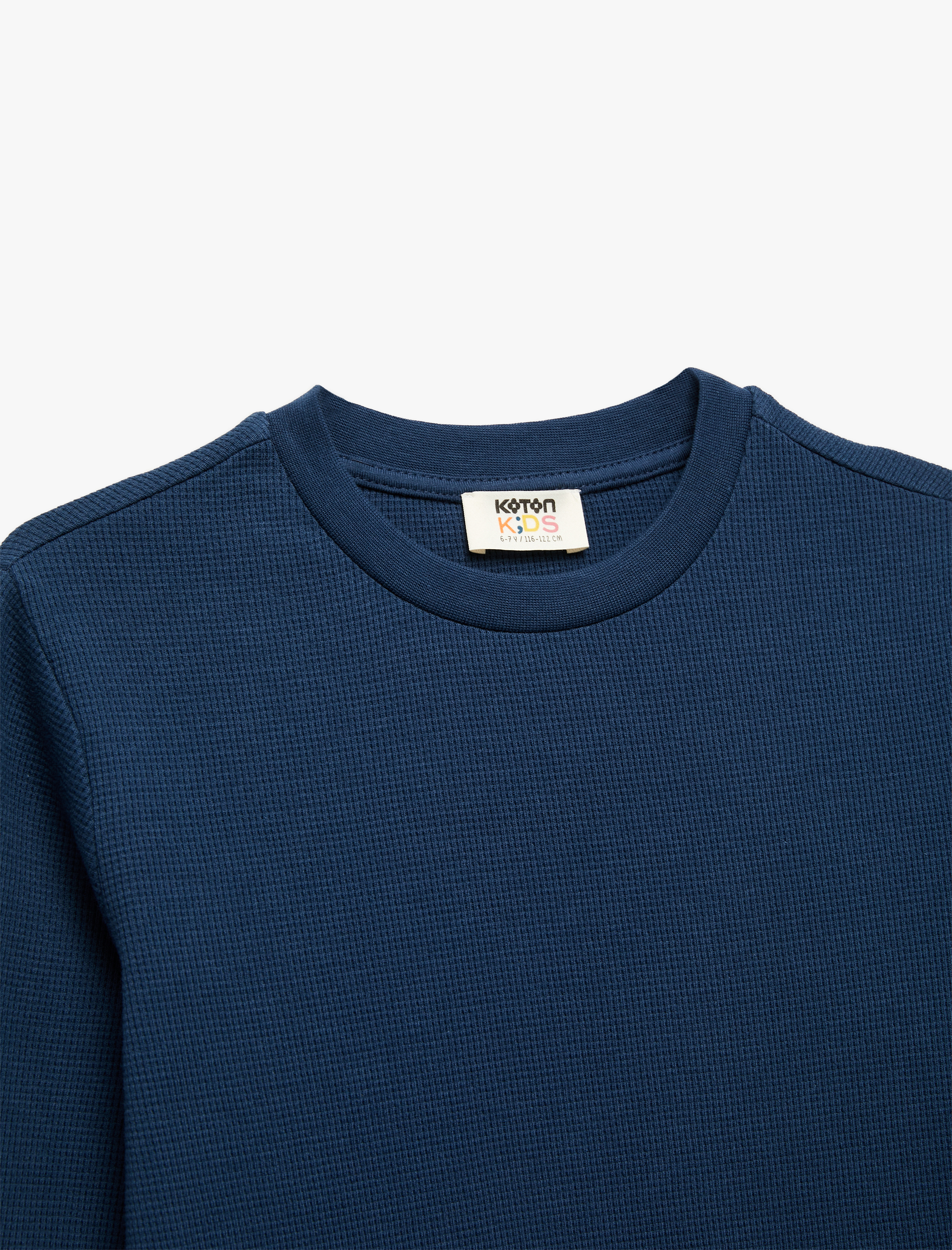  Erkek Çocuk Bisiklet Yaka Pamuklu Basic Uzun Kollu Tişört