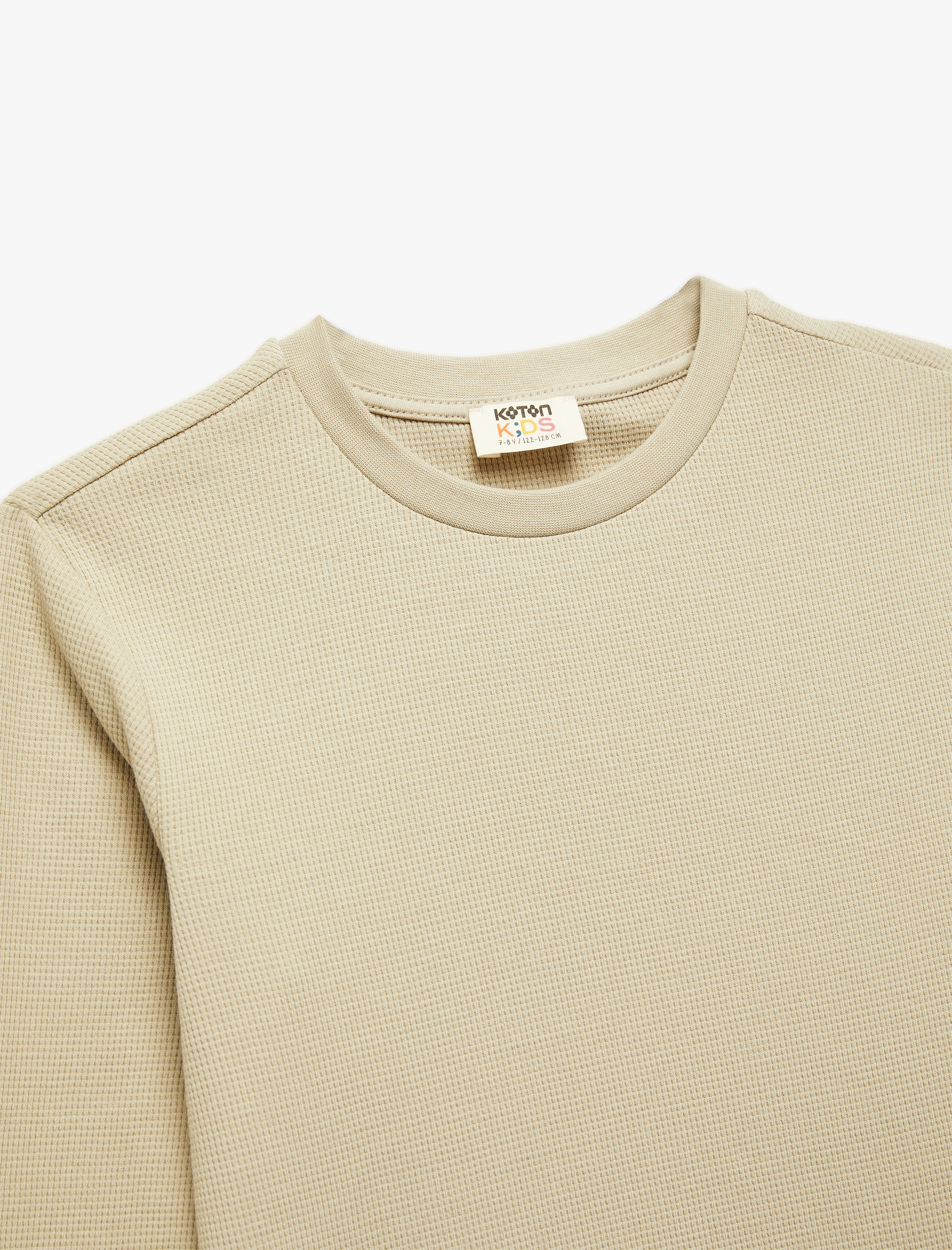  Erkek Çocuk Bisiklet Yaka Pamuklu Basic Uzun Kollu Tişört