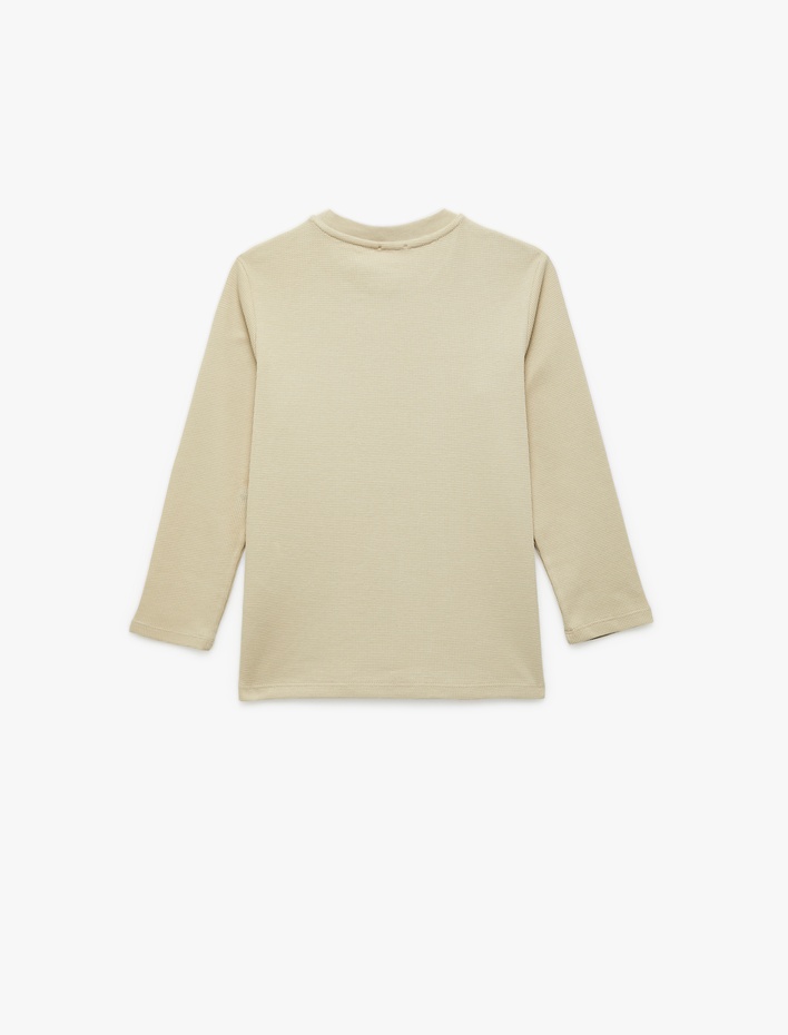 Erkek Çocuk Bisiklet Yaka Pamuklu Basic Uzun Kollu Tişört