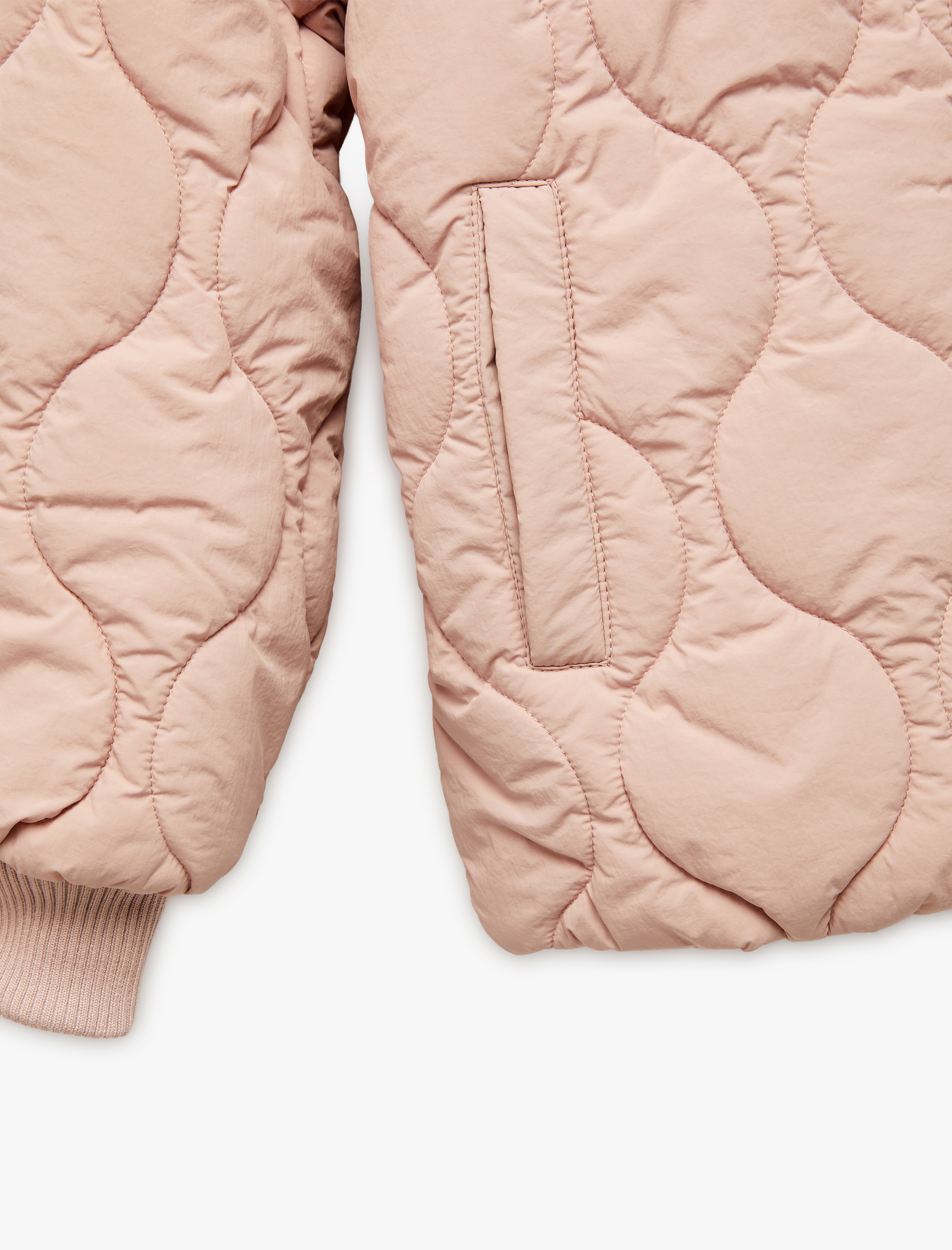  Kız Çocuk Uzun Kollu Polar Astarlı Fermuarlı Kapitone Kapşonlu Mont