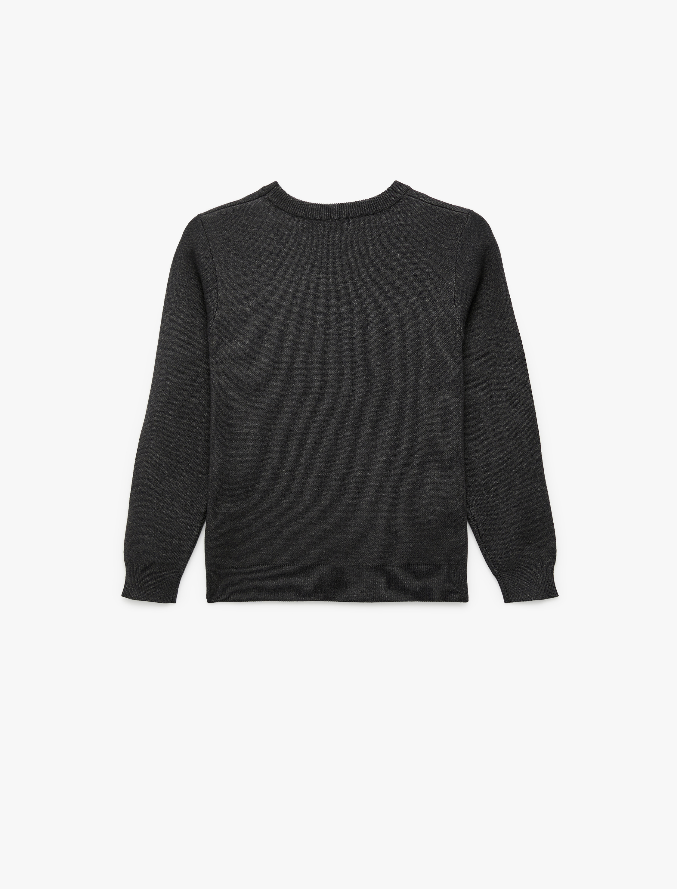  Erkek Çocuk Viskon Karışımlı Uzun Kollu Bisiklet Yaka Basic Triko Kazak