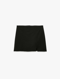 Krep Scuba Kumaş Mini Şort Etek