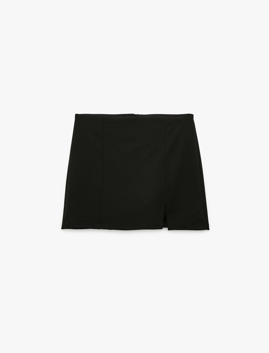  Krep Scuba Kumaş Mini Şort Etek