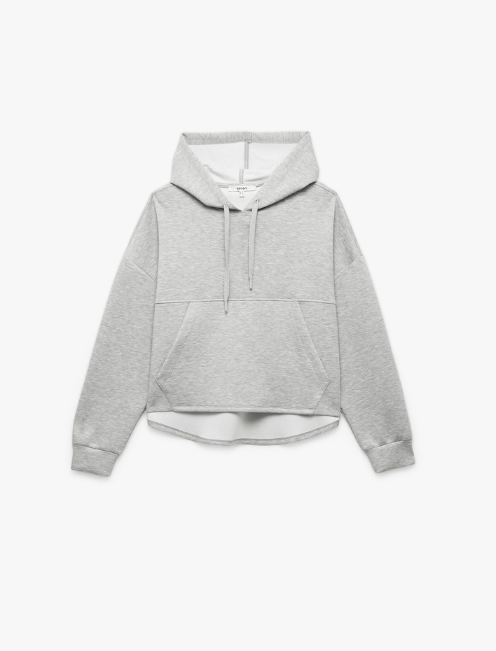  Regular Fit Kanguru Cepli Uzun Kollu Kapüşonlu Sweatshirt