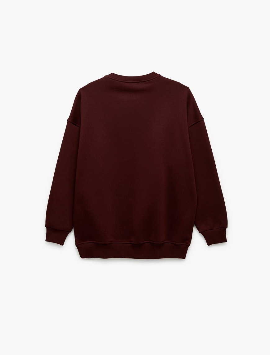   Şardonlu Uzun Kollu Bisiklet Yaka Oversize 2'li Sweatshirt Seti