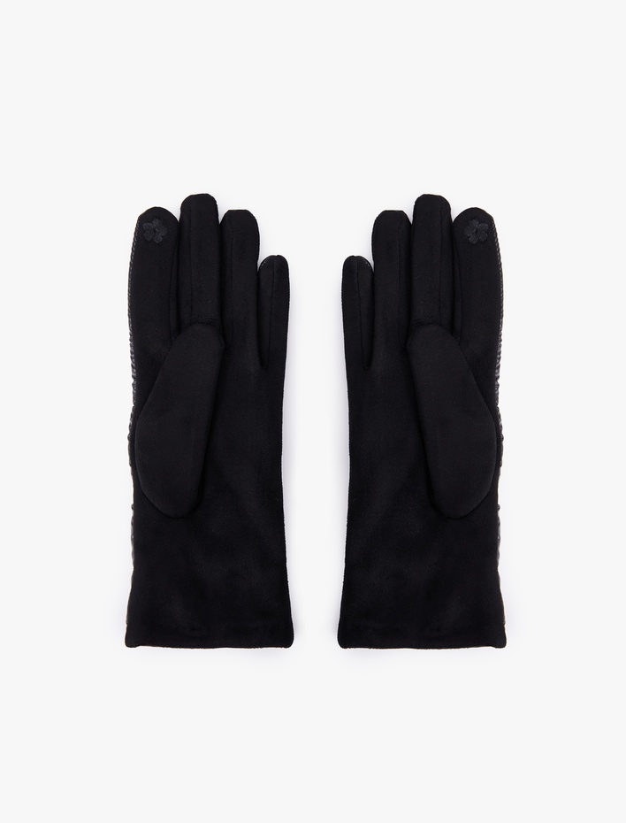 Kadın Çiçek İşlemeli Şişme Eldiven