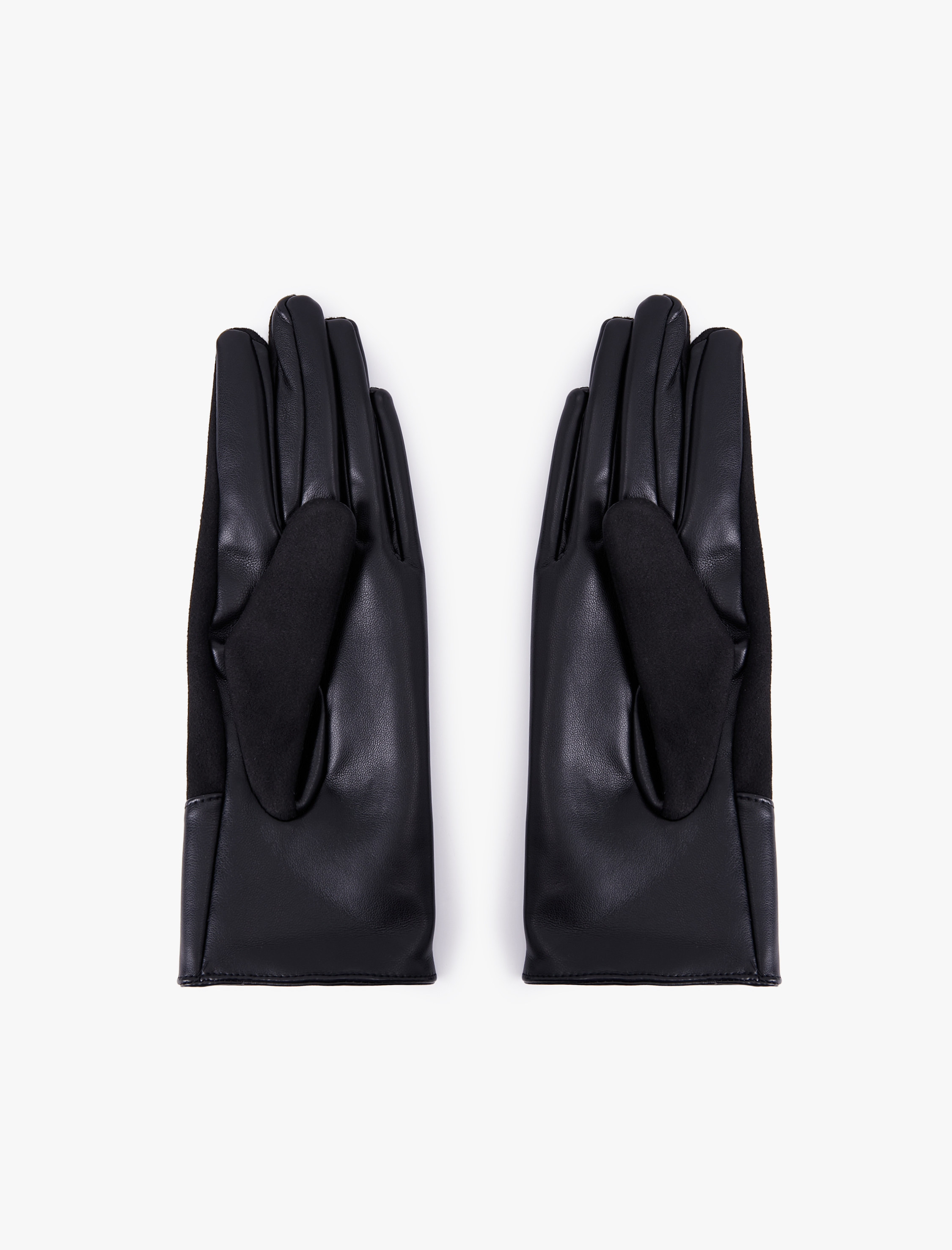  Kadın Metal Aksesuarlı Suni Deri Eldiven