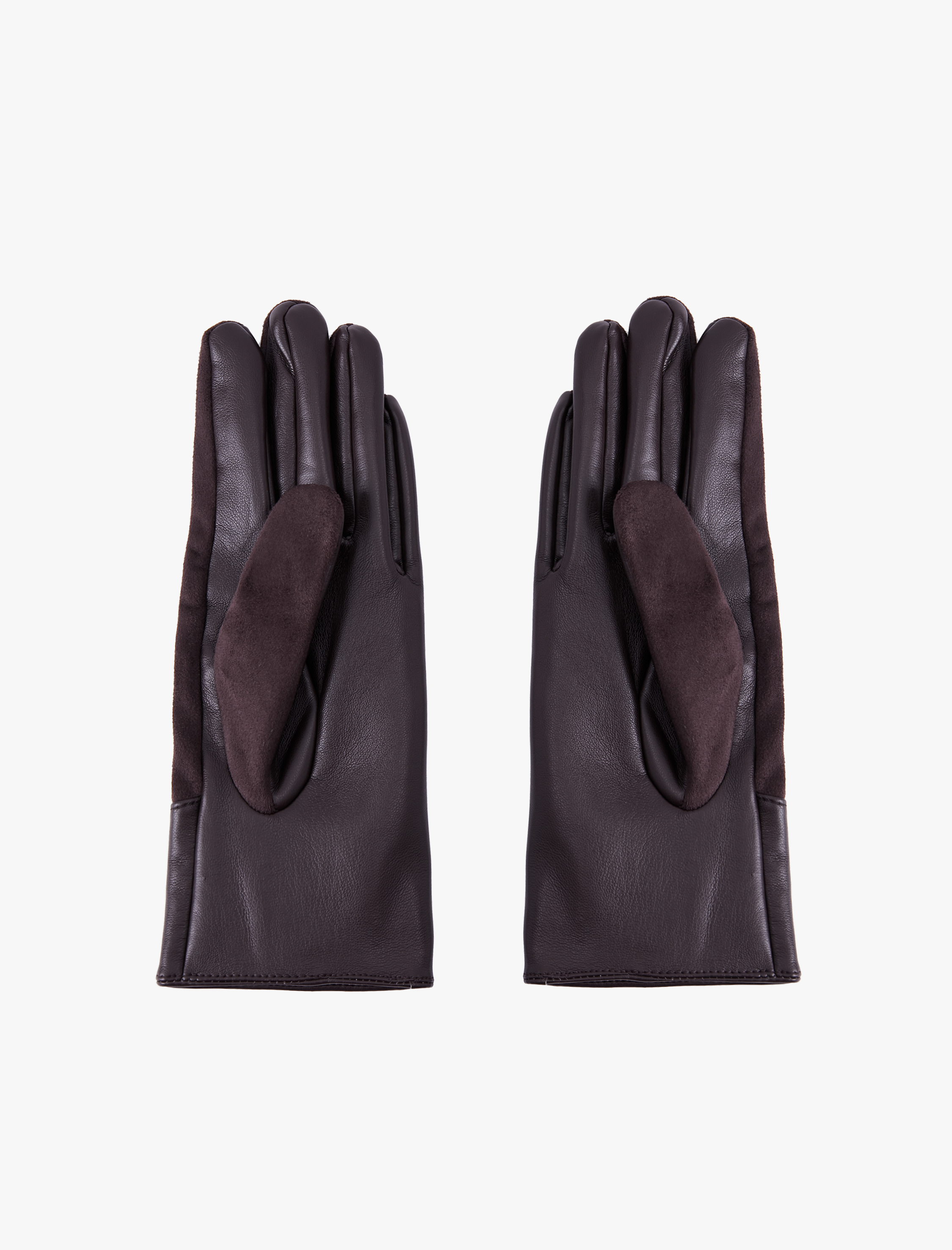  Kadın Metal Aksesuarlı Suni Deri Eldiven