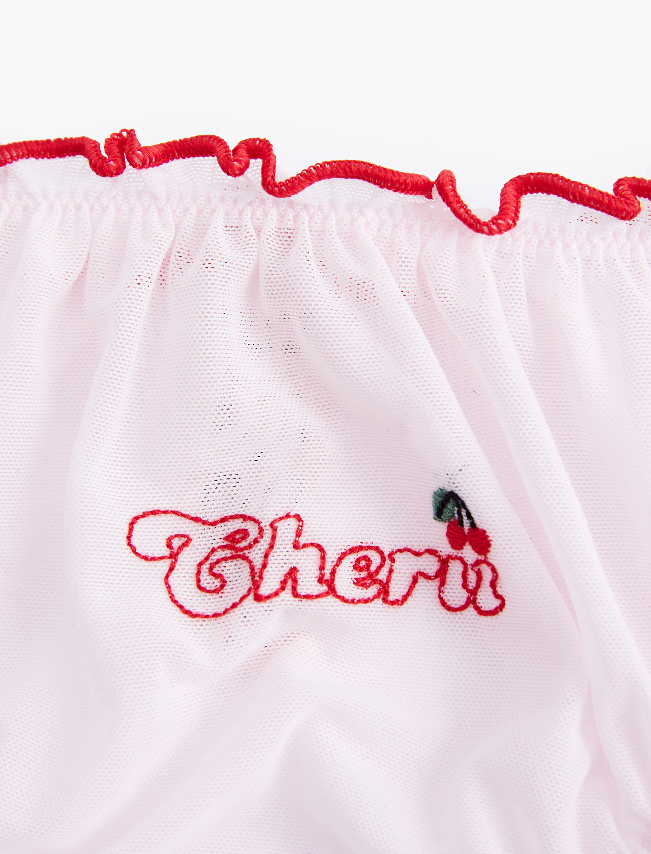   Kiraz Baskılı Fırfır Detaylı Tül Külot