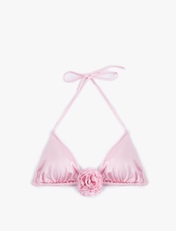 Koton X Sibil Çetinkaya - Gül Aplike Detaylı Üçgen Bikini Üstü