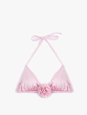 Koton X Sibil Çetinkaya - Gül Aplike Detaylı Üçgen Bikini Üstü