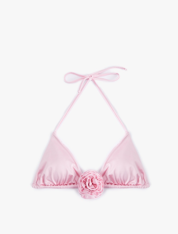 Koton X Sibil Çetinkaya - Gül Aplike Detaylı Üçgen Bikini Üstü_0