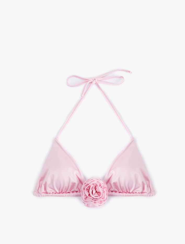  Koton X Sibil Çetinkaya - Gül Aplike Detaylı Üçgen Bikini Üstü