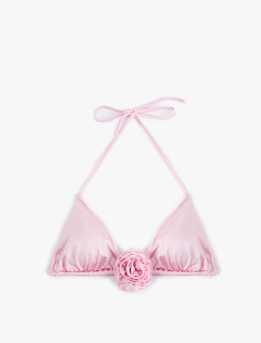  Koton X Sibil Çetinkaya - Gül Aplike Detaylı Üçgen Bikini Üstü