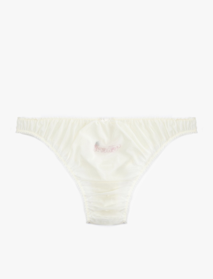  Kiraz Baskılı Fırfır Detaylı Tül Külot