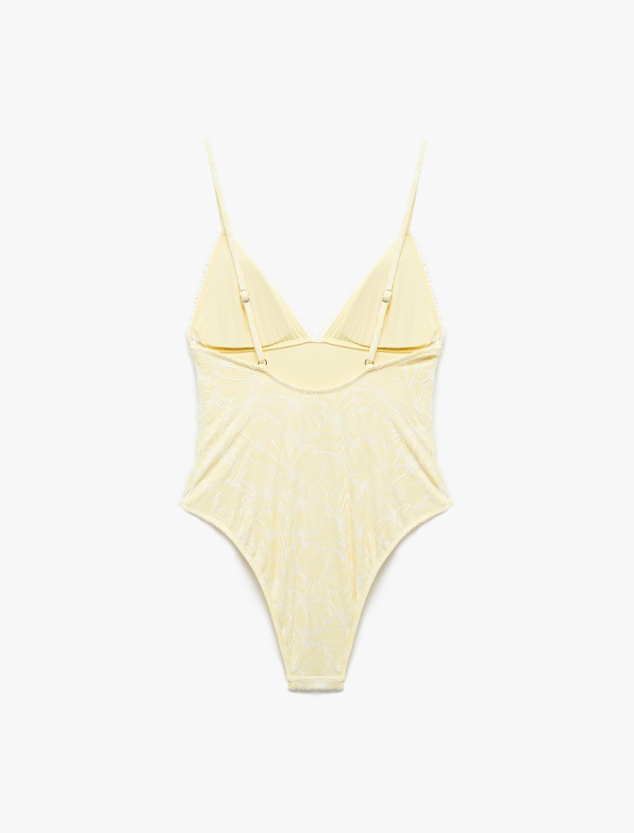  Koton X Sibil Çetinkaya - Floral Dokulu İnce Askılı Mayo