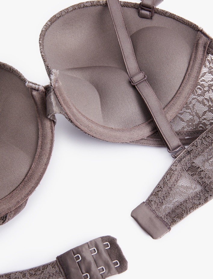  Çıkarılabilir Askılı Ekstra Dolgulu Maximizer Destekli Dantelli Sütyen