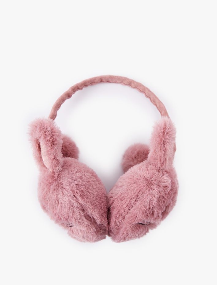 Kız Çocuk Tavşan Detaylı Peluş Kulaklık