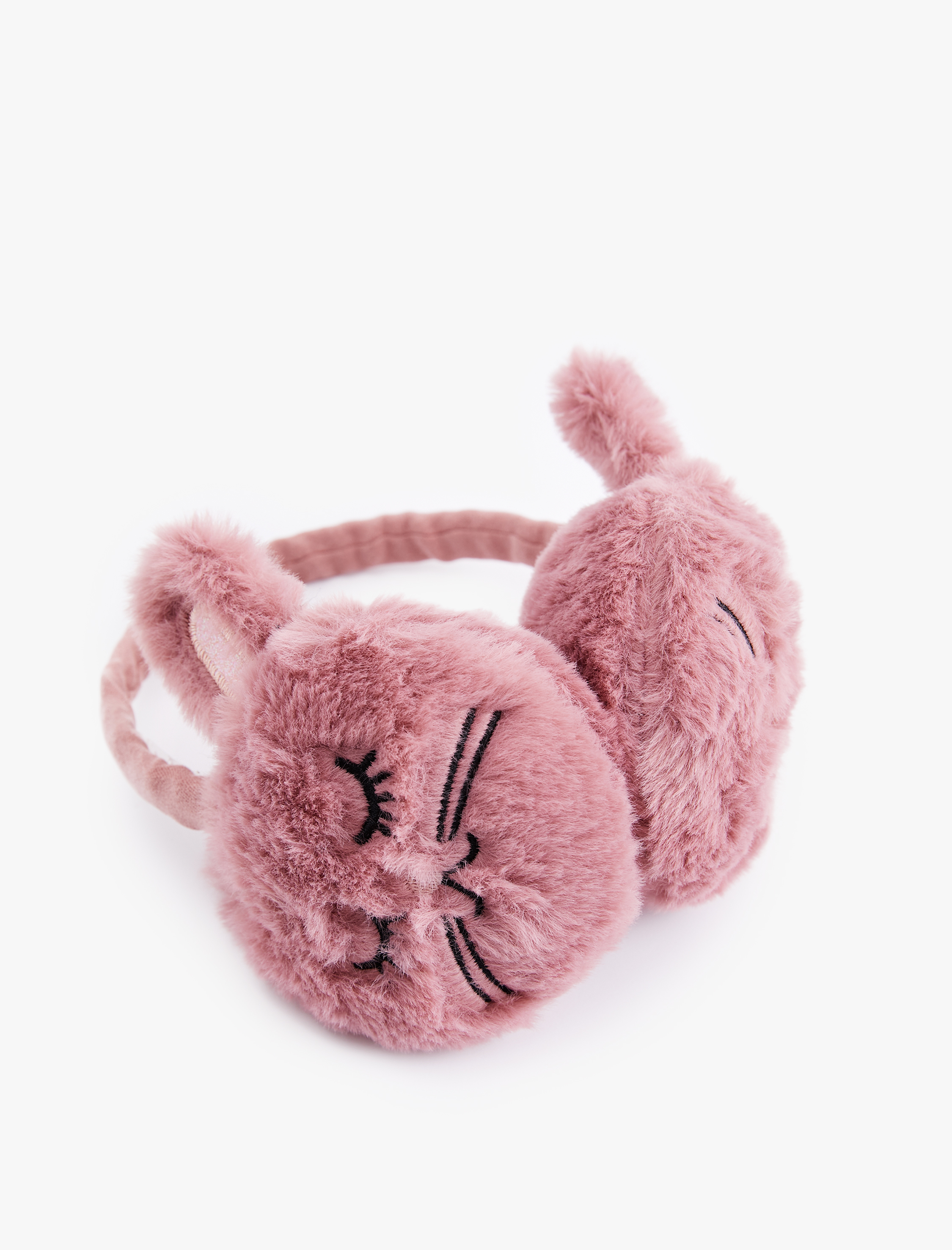  Kız Çocuk Tavşan Detaylı Peluş Kulaklık