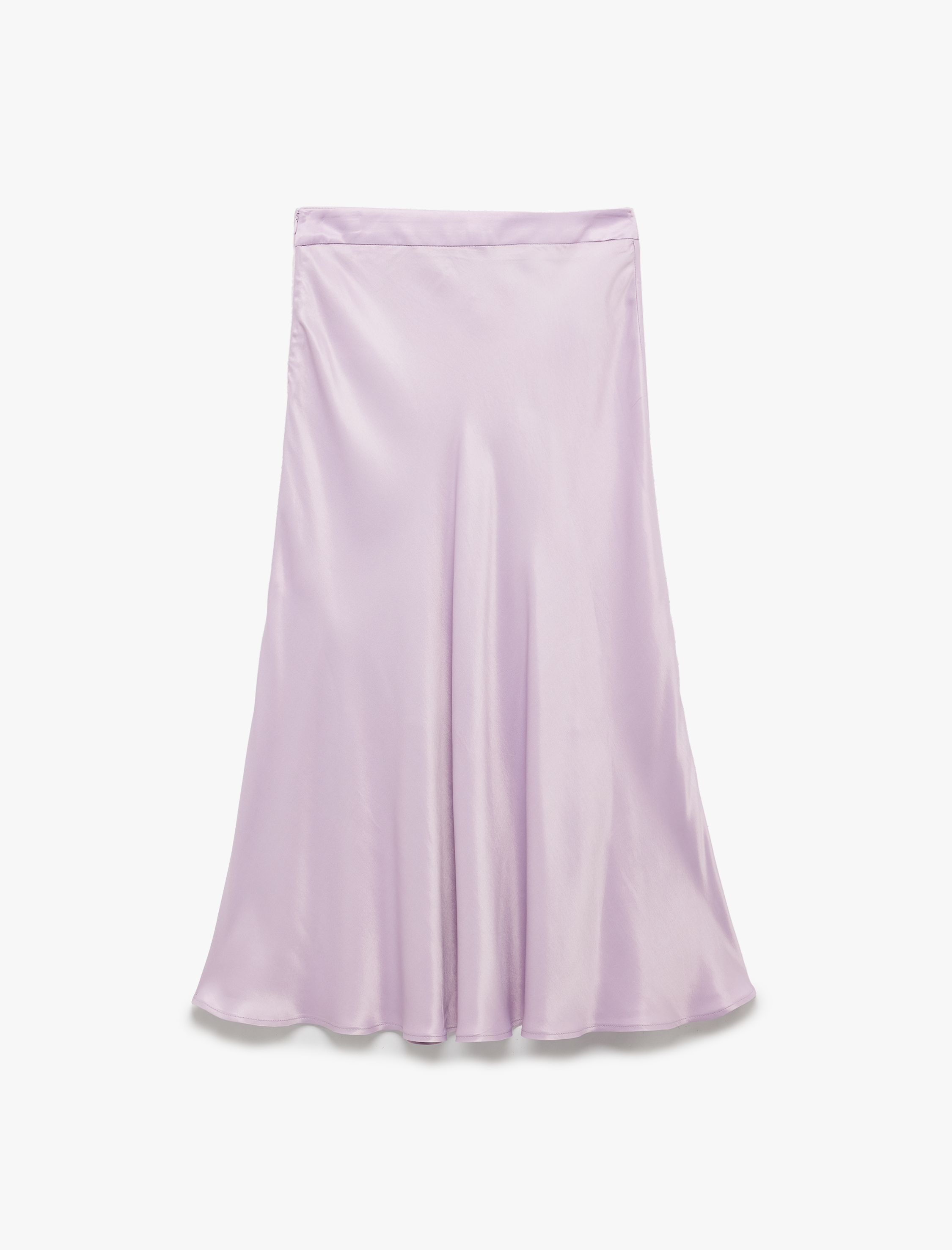   Viskon Kumaş Midi Boy Saten Kloş Etek