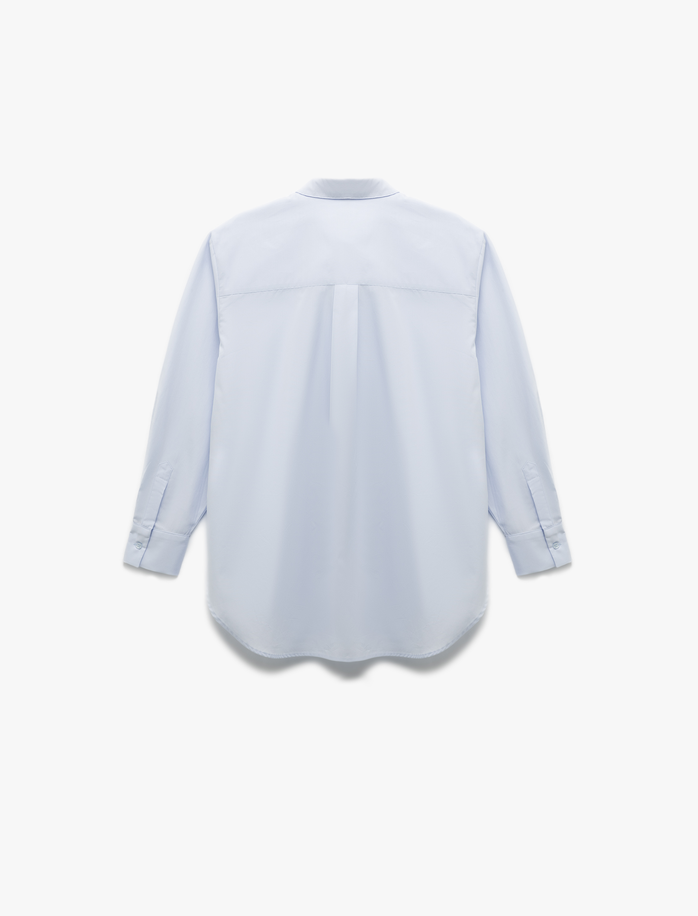   Rahat Kalıp Pamuklu Klasik Yaka Uzun Kollu Poplin Gömlek