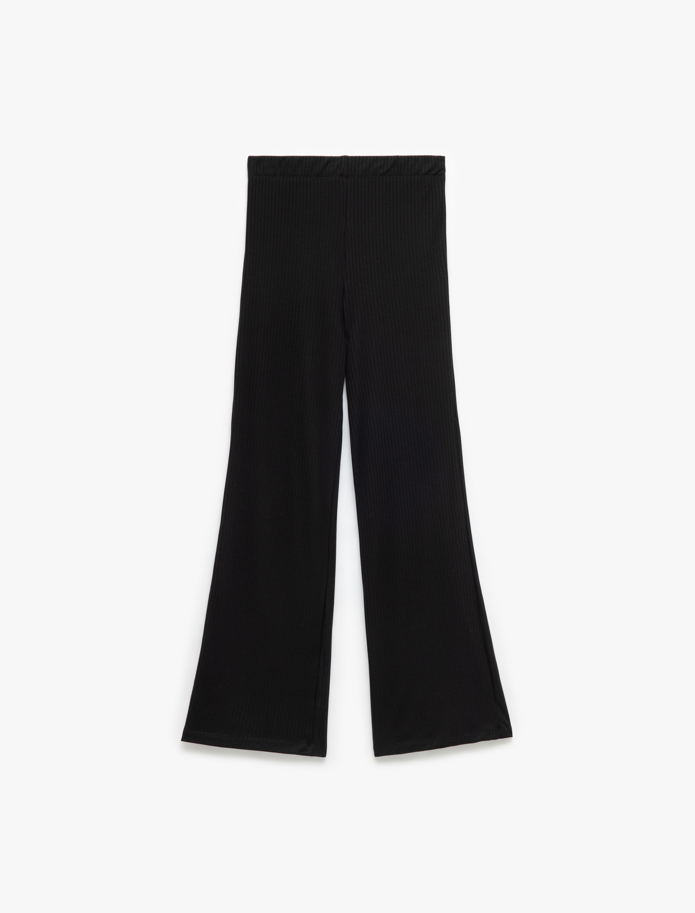   Viskon Karışımlı Yüksek Bel İspanyol Paça Tayt Pantolon