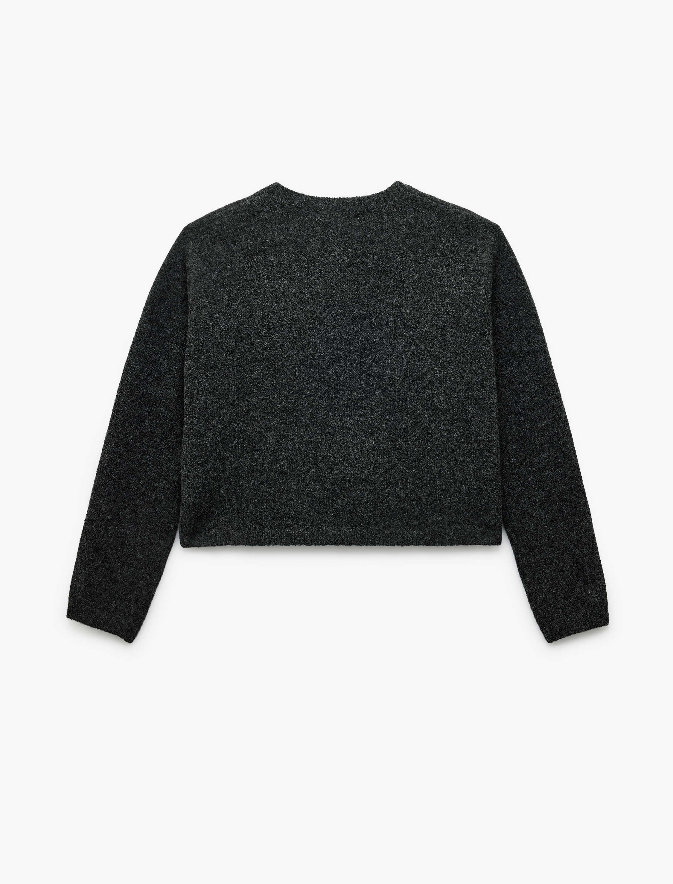   Uzun Kollu Bisiklet Yaka Düğmeli Triko Hırka