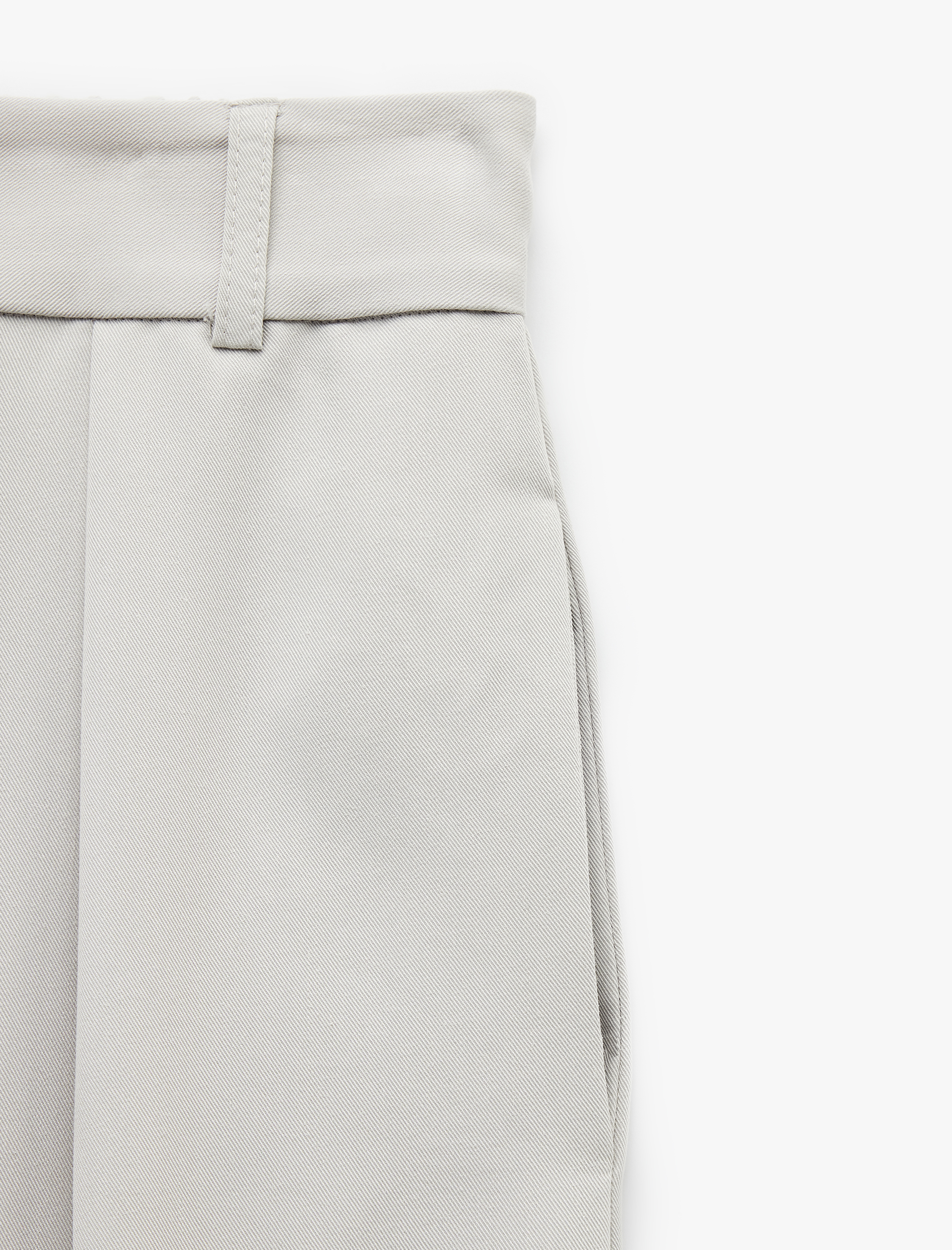   Modal Kumaş Karışımlı Pile Detaylı Cepli Yüksek Bel Geniş Paça Palazzo Pantolon