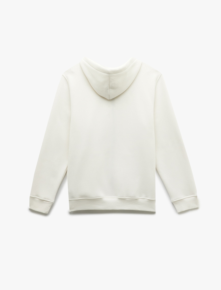   Uzun Kollu Şardonlu Fermuarlı Kanguru Cepli Sweatshirt