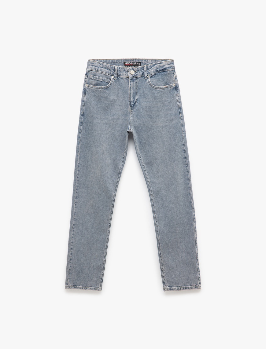   Normal Bel Cep Detaylı Straight Fit Jean Pantolon - Mark Jean