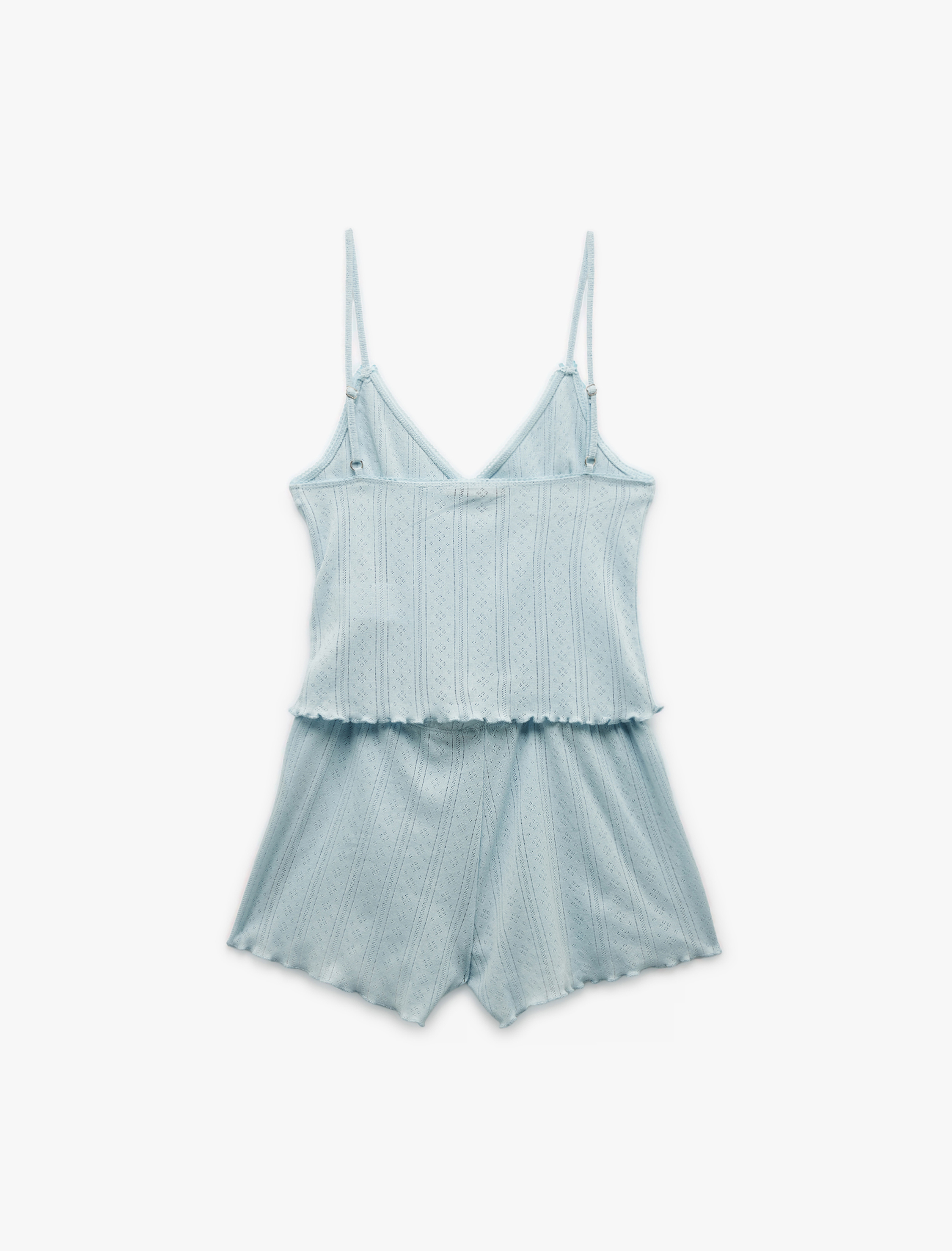   Pamuklu Rahat Kalıp İnce Askılı Şortlu Pijama Takımı