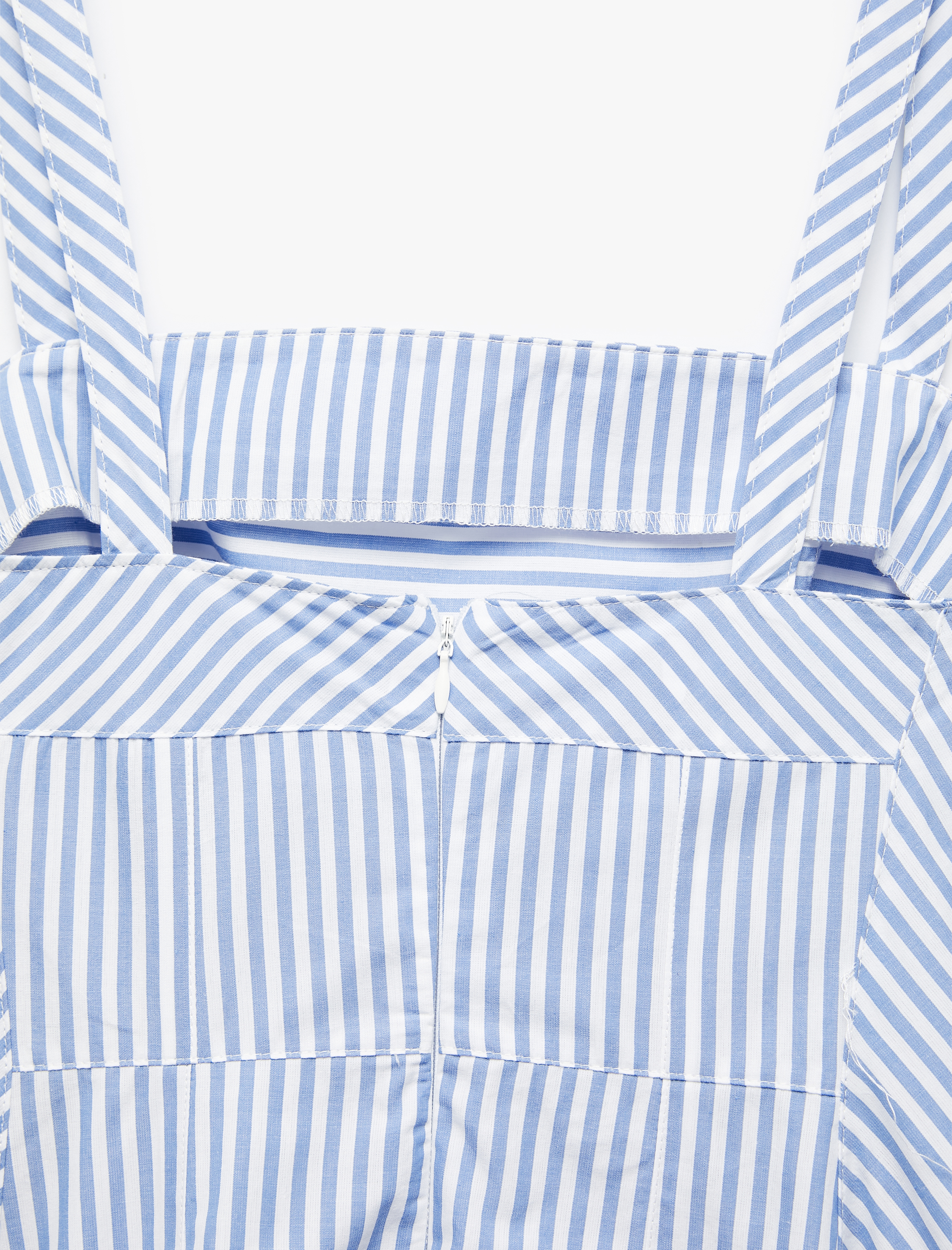   Pamuklu Kolsuz Kare Yaka Askılı Midi Kloş Elbise