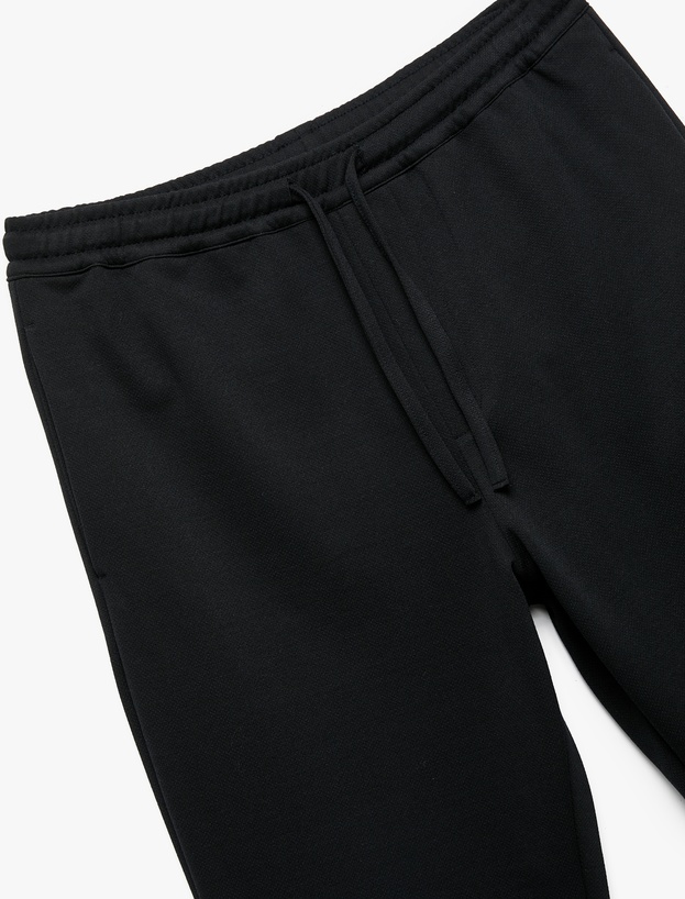 Straight Fit Pike Kumaş Cep Detaylı Beli Bağcıklı Pantolon_4