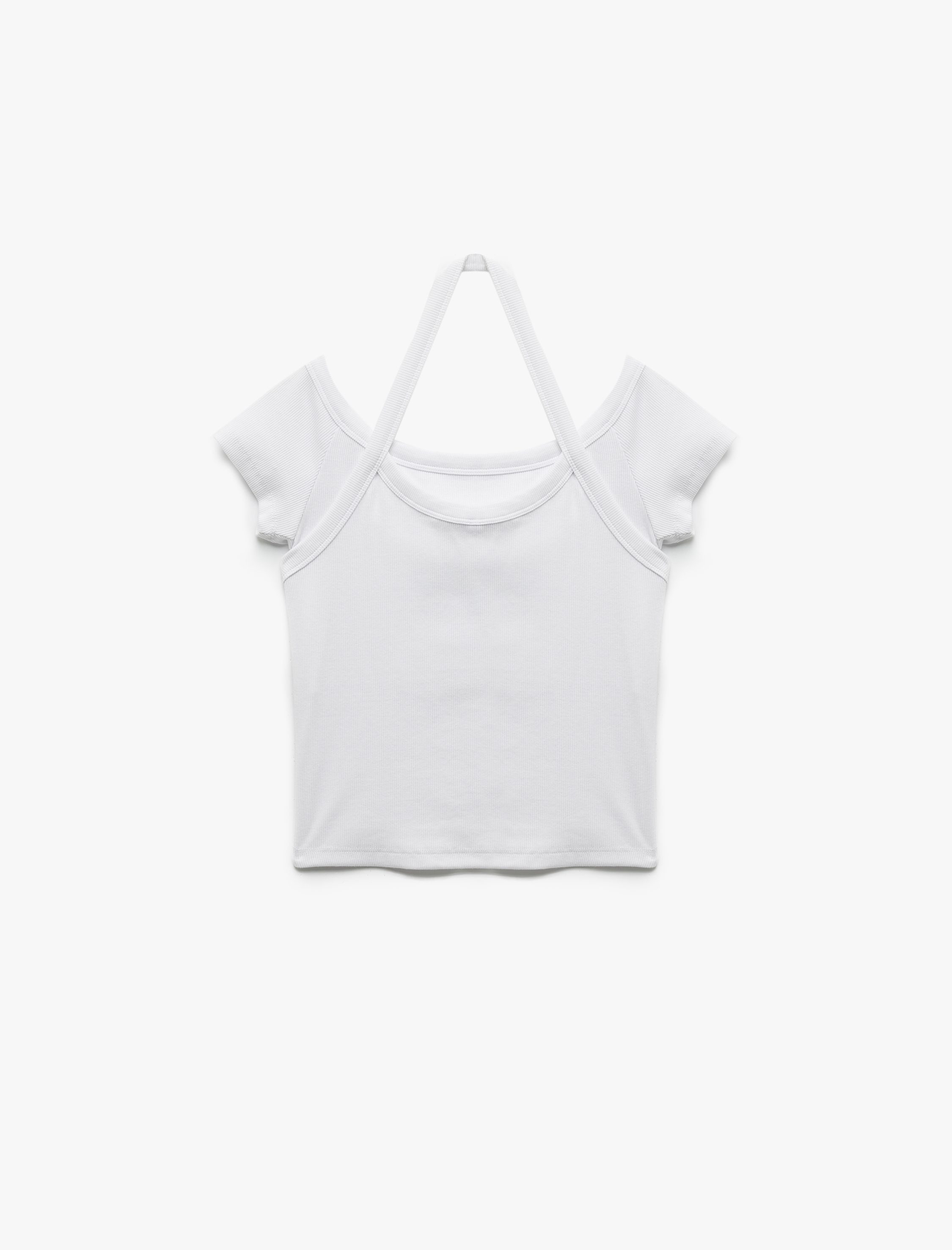   Pamuklu Slim Fit Boyundan Bağlama Detaylı Kısa Kollu Tişört