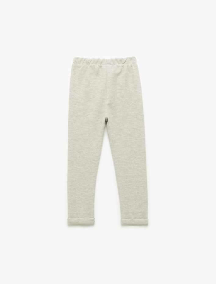 Erkek Bebek Pamuklu Dokulu Beli Bağlamalı Basic Eşofman Altı