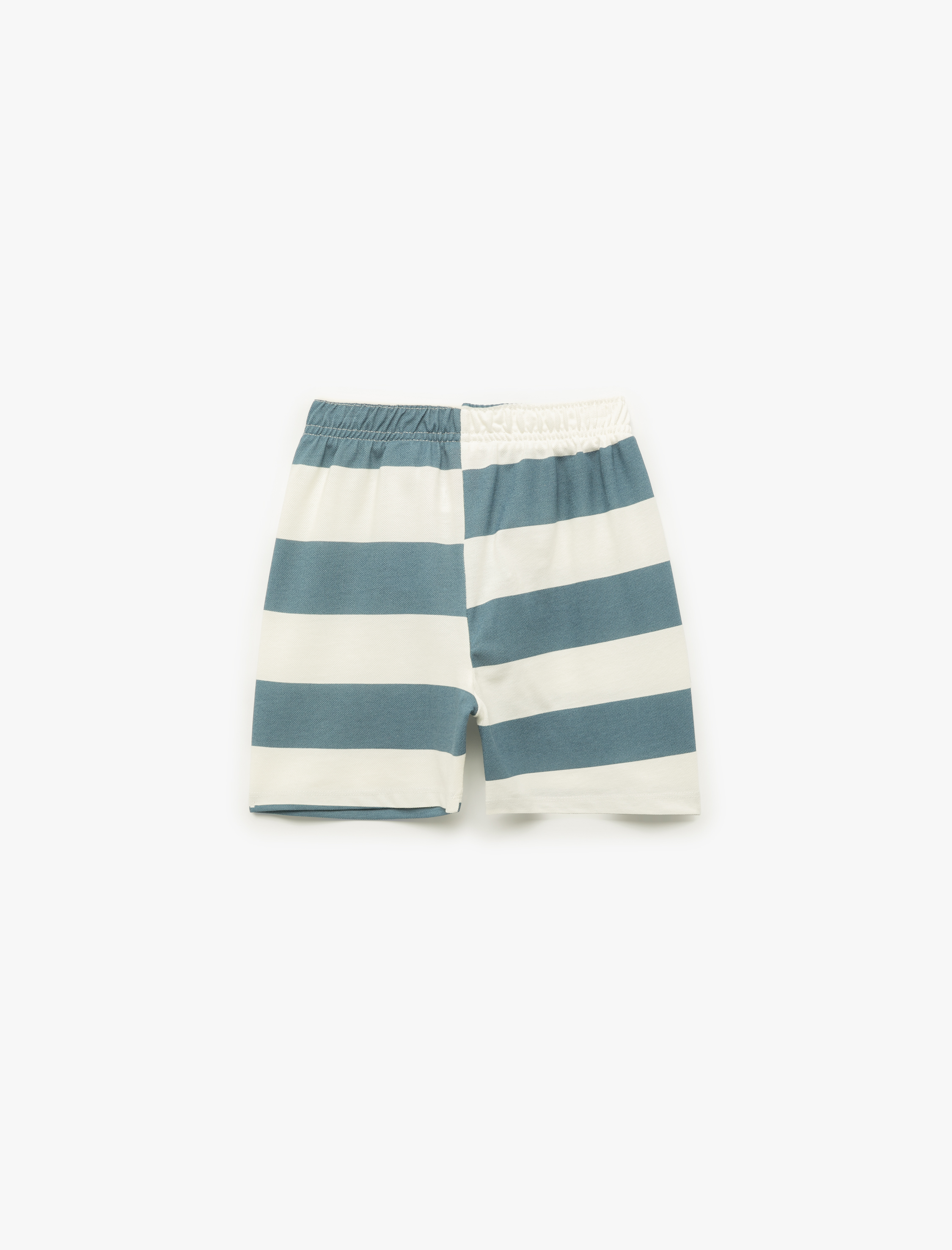  Erkek Bebek Pamuklu Beli Bağlamalı Çizgili Şort