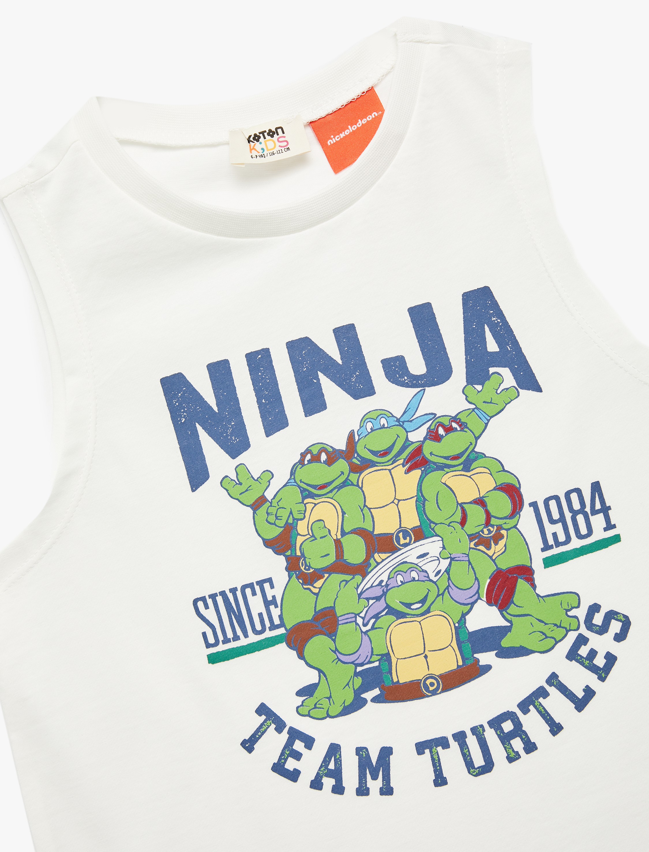  Erkek Çocuk Lisanslı Pamuklu Kolsuz Bisiklet Yaka Ninja Turtles Baskılı Atlet