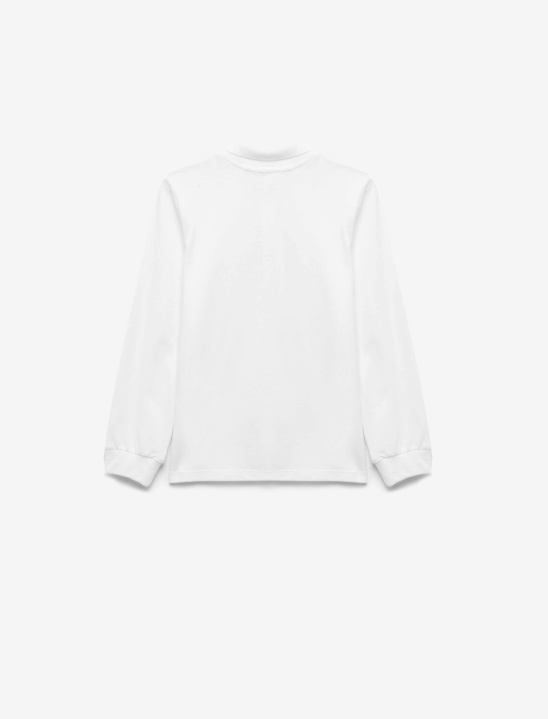  Erkek Çocuk Fermuar Detaylı Uzun Kollu Polo Yaka Pamuklu Tişört