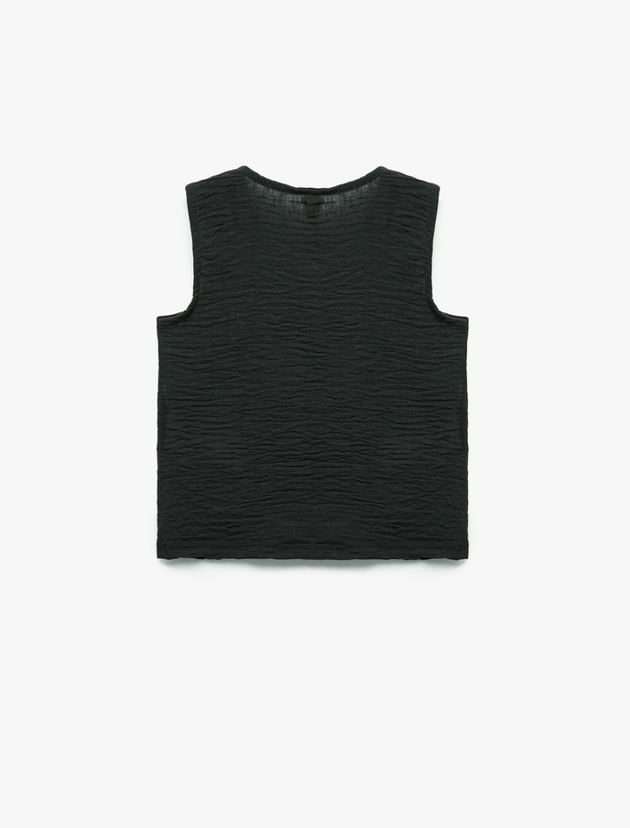 Erkek Bebek Bisiklet Yaka Kolsuz Düğmeli Atlet