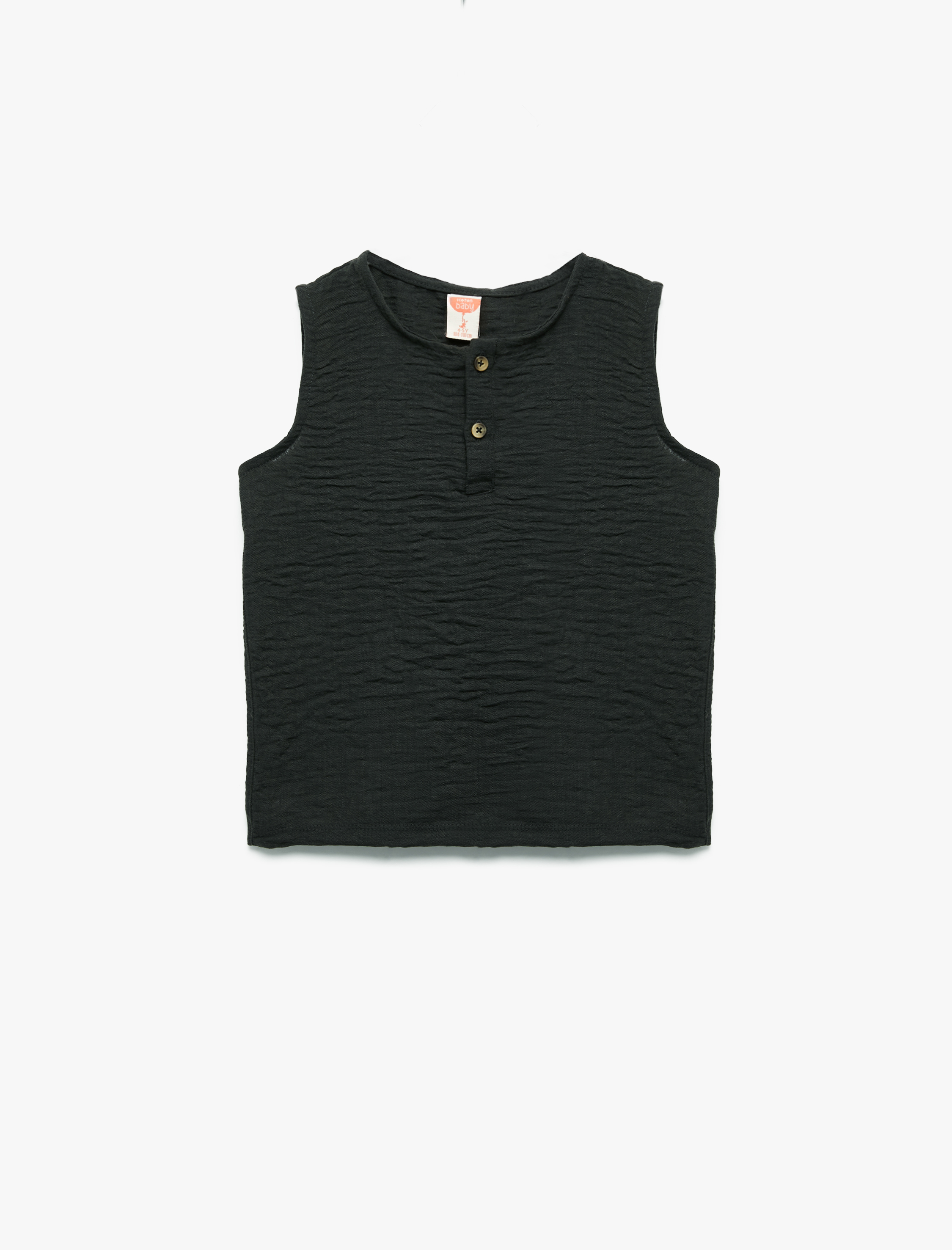  Erkek Bebek Bisiklet Yaka Kolsuz Düğmeli Atlet