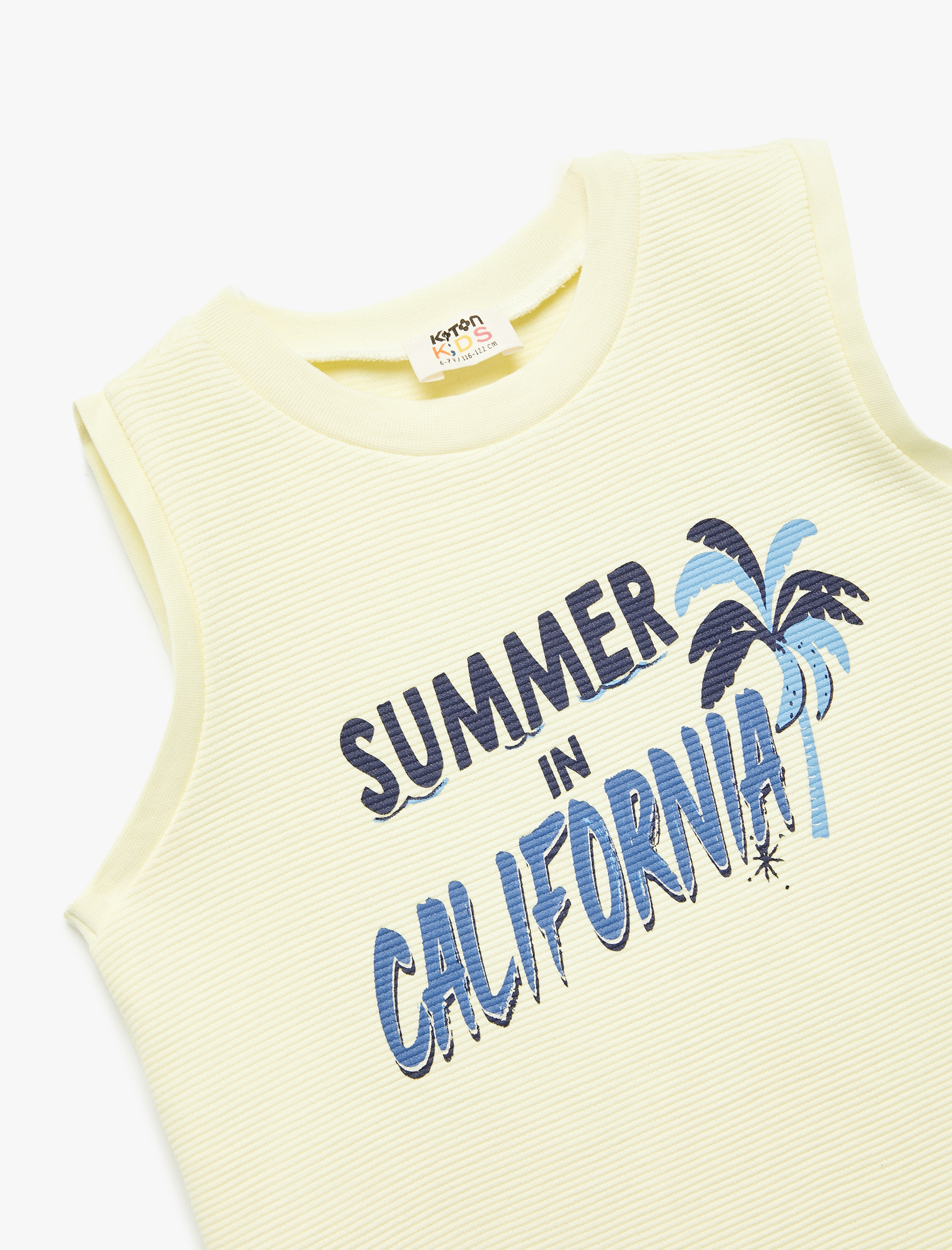  Erkek Çocuk Bisiklet Yaka Kolsuz Baskı Detaylı Atlet