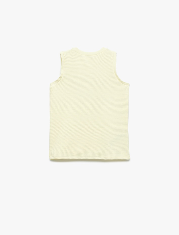 Erkek Çocuk Bisiklet Yaka Kolsuz Baskı Detaylı Atlet