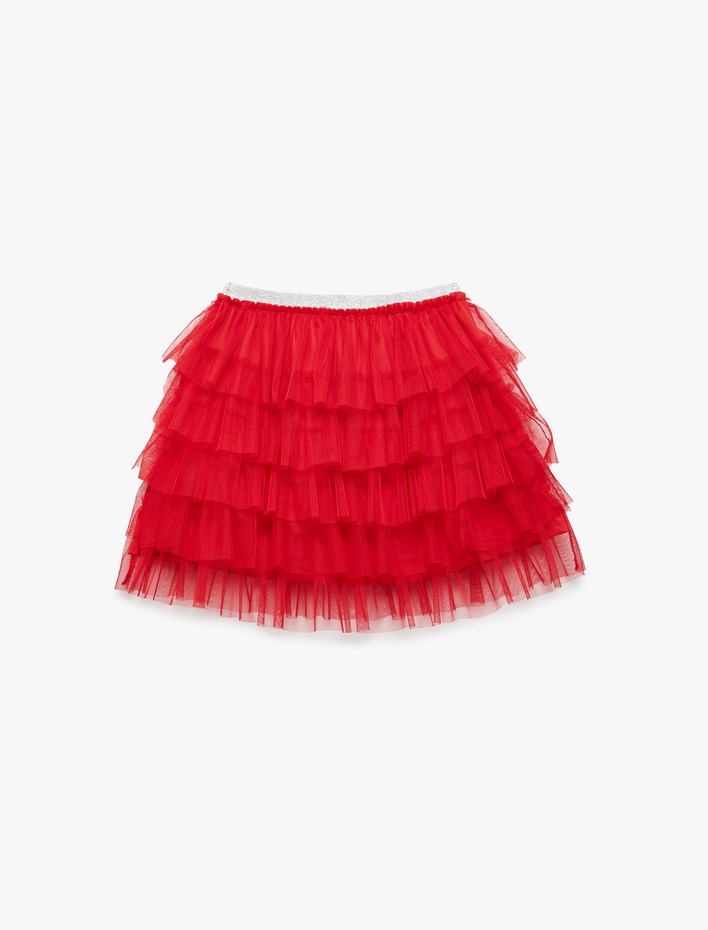 Kız Çocuk Katlı Beli Lastikli Astarlı Tütü Etek