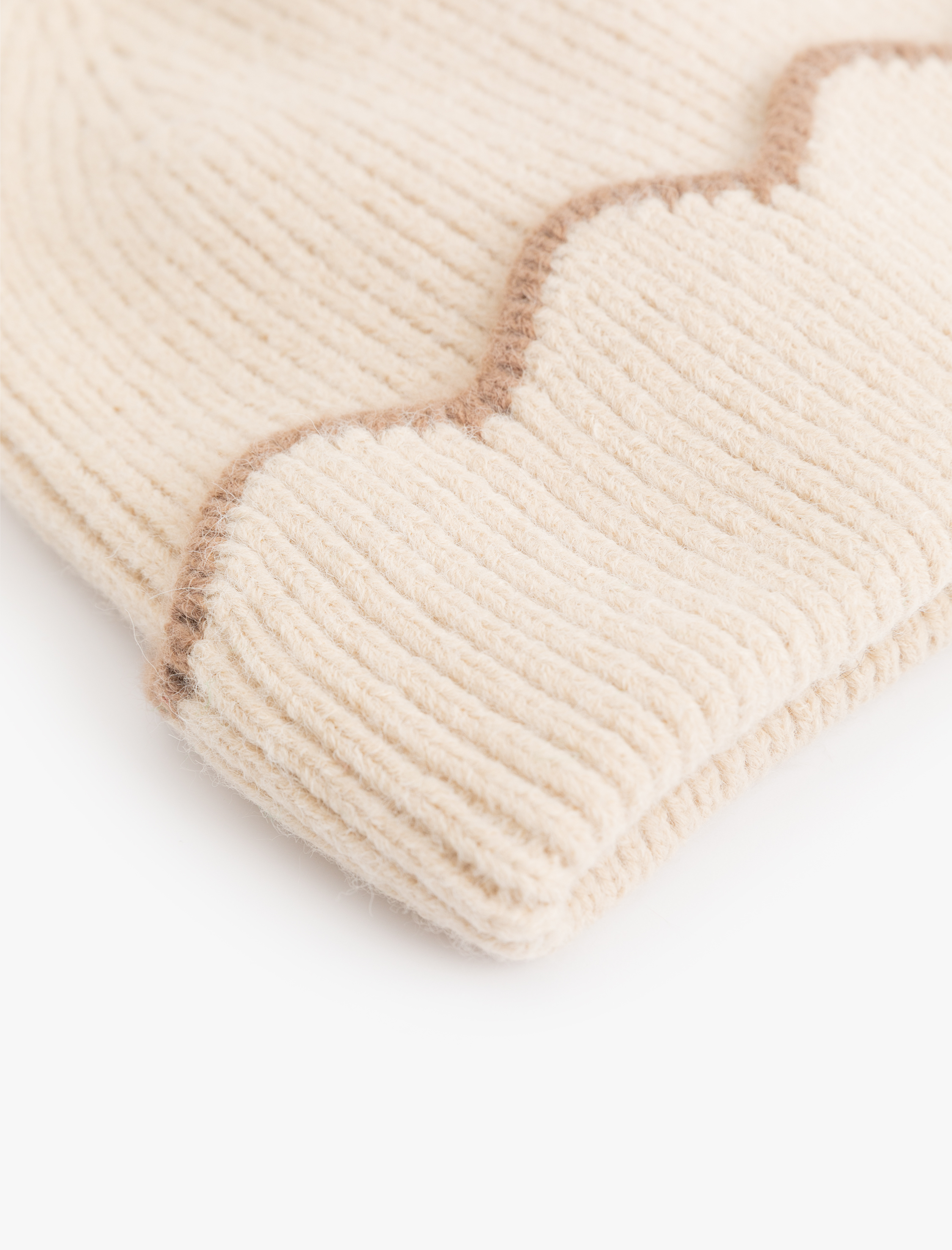 Kadın Dikiş Detaylı Katlı Örgü Bere