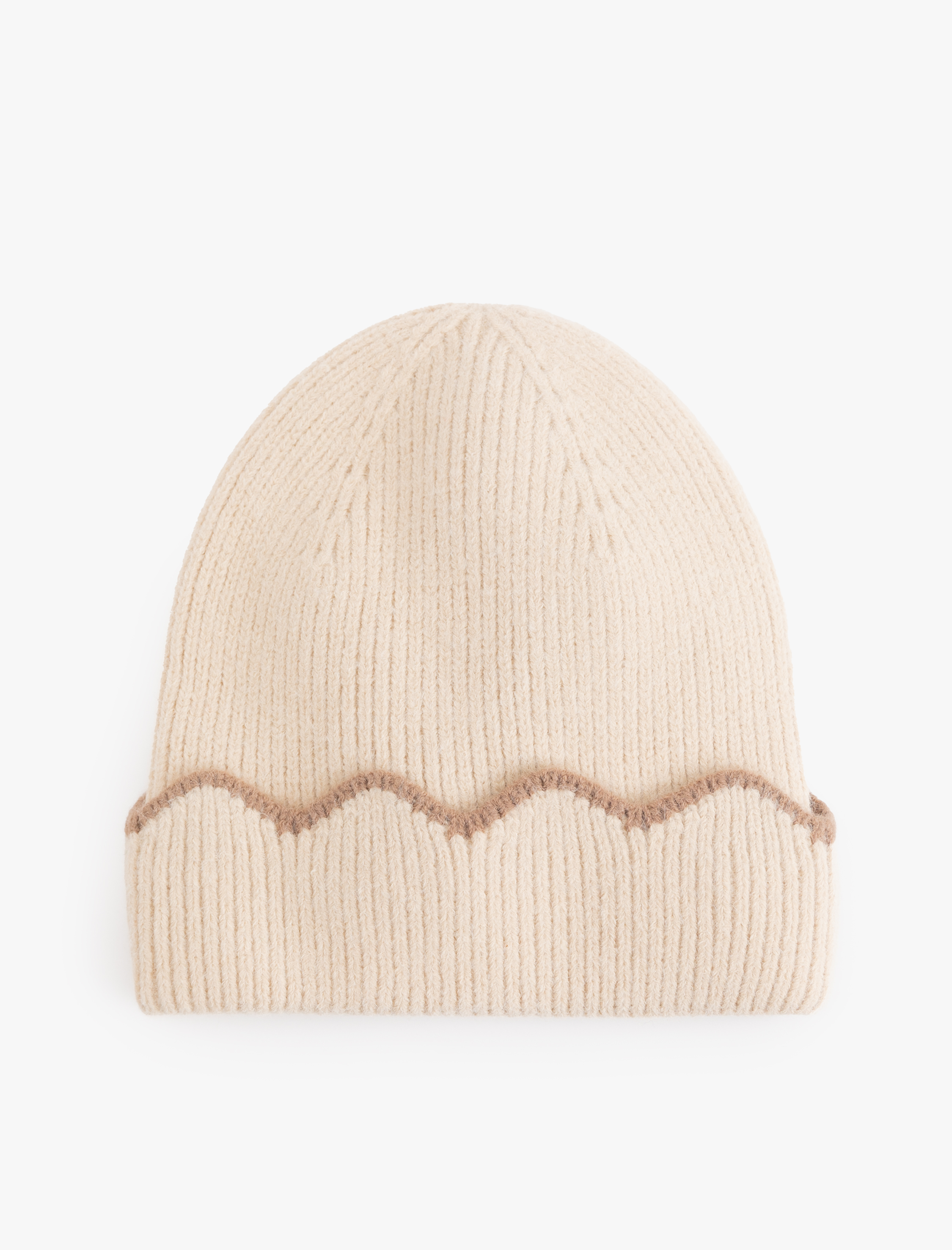 Kadın Dikiş Detaylı Katlı Örgü Bere